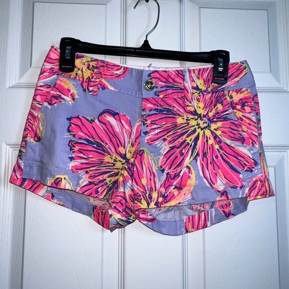 Lilly Pulitzer Walsh Short Party Girl Purple Dahlia Size 00 - Picture 2 of 7